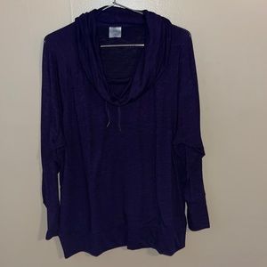 Purple cowl neck top